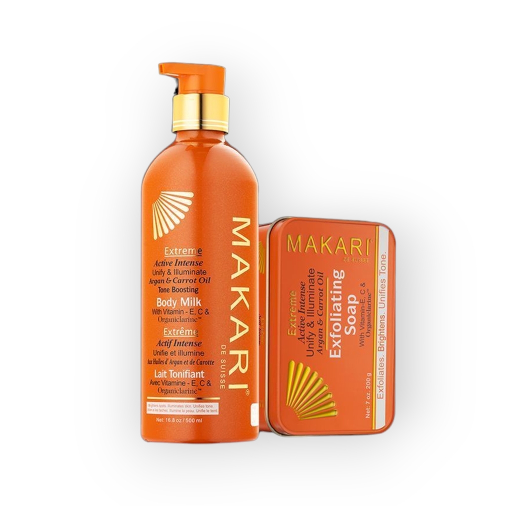 Makari Extreme Body Milk & Exfoliating Soap Set